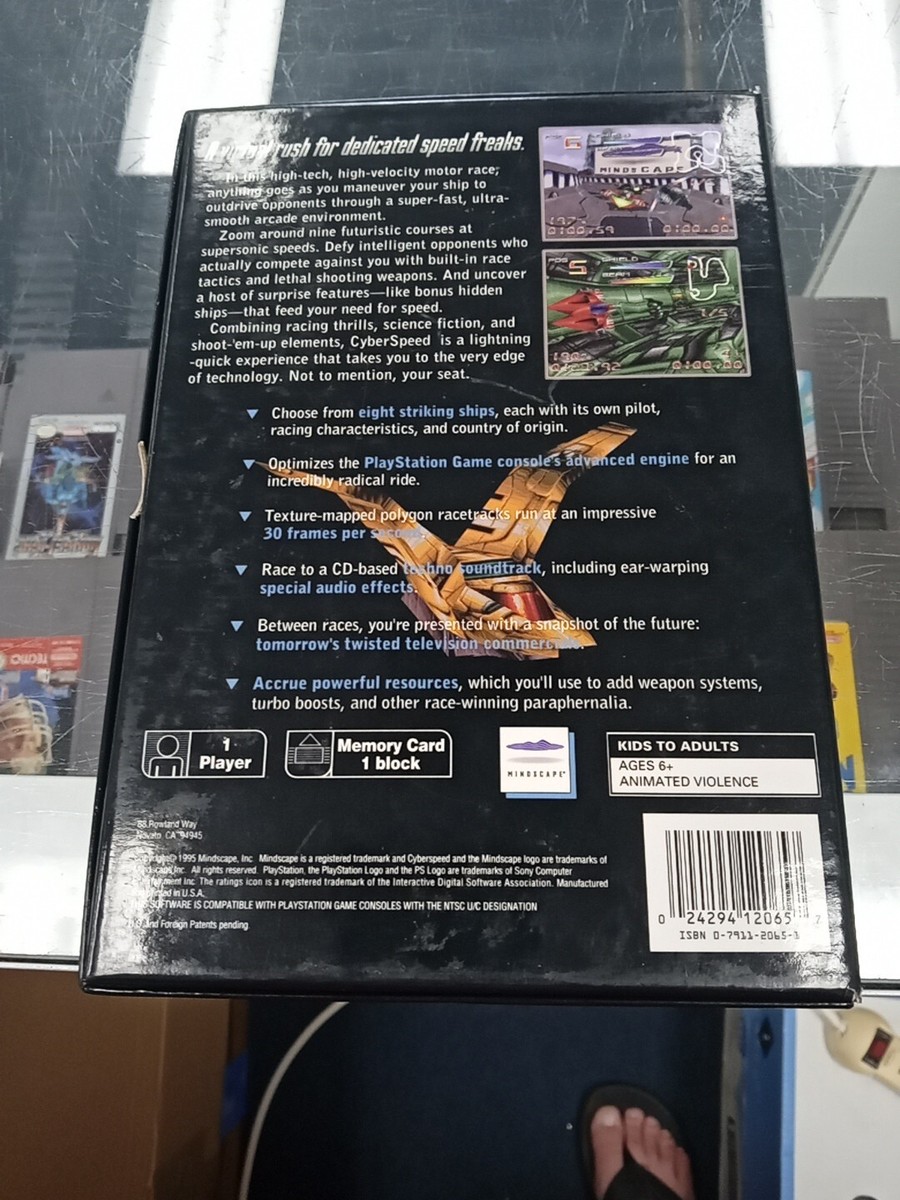 PlayStation - PS ソフト CYBER SPEED Playstation PS1 Long Box, Manual, And Disk