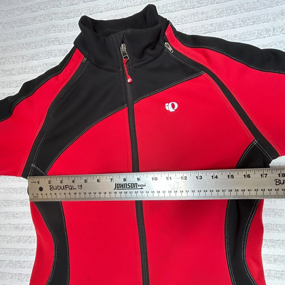 Женская велосипедная куртка Pearl Izumi Elite с мягкой подкладкой на молнии с красными и черными карманами - Изображение 4 из 4