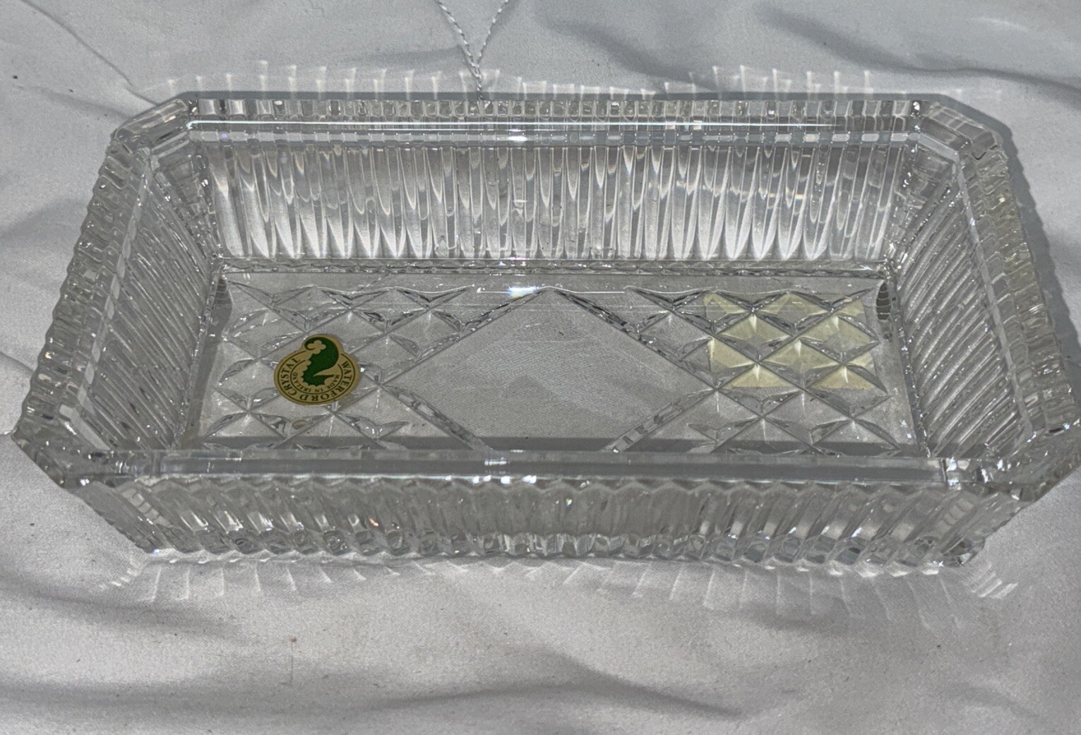 4x7 Retired Waterford Crystal Rectangular Dish Trinket Tray Estate Sale