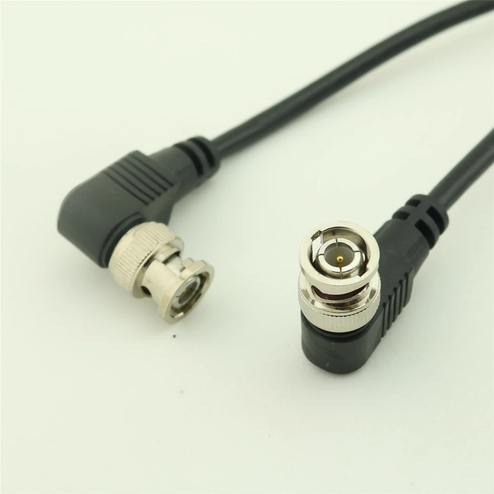 1x BNC Male to BNC Male 75ohm Right Angle Coaxial Cable for CCTV Cameras 1.5ft - Image 2 of 4