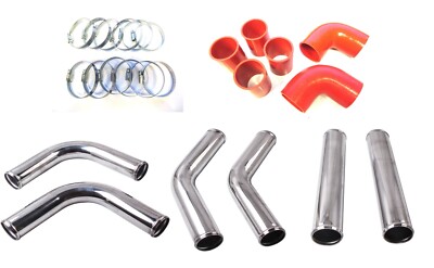 Universal Ladeluftkühler Rohrleitungsset 63mm 2,5'' FMIC ROT SCHLÄUCHE, DIY Custom Rohrsatz
