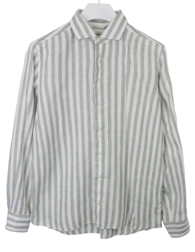 Suitsupply Pure Linen Slim Fit Camicia Formale Uomo 41/42/16/16 1/2 Gessato - Foto 1 di 12