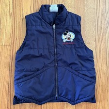 Walt Disney World Kids Mickey Mouse Puffer Vest Size M Navy Unisex Lightweight