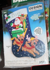 Design Works Felt Christmas 16" Stocking Kit Santa Reindeer 5015