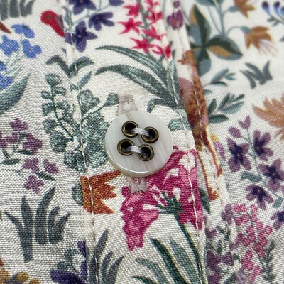 Chemise manches longues imprimé grosses fleurs Blanc Blanc
