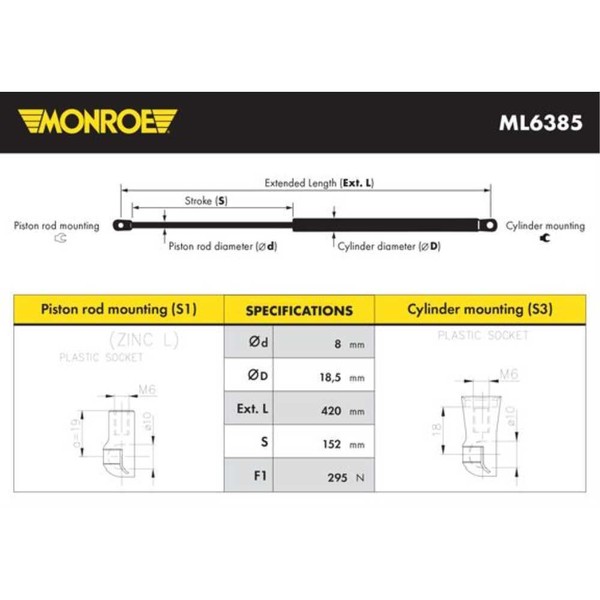 Monroe Gasfeder Motorhaube FüR Toyota Hilux VII Pick-Up N1 N2 N3 TGN1-image