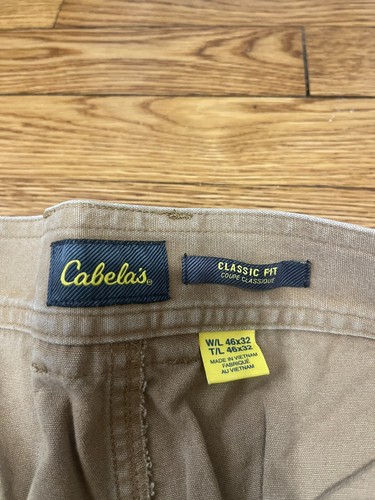 Cabela's Herren Chino Hose Größe 46x32 Classic Fit Gerades Bein Canvas Khaki - Bild 2 von 4