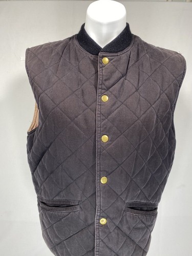 Arcadia Vest Mens Small Brown/Black Reversible Insulated Cotton Canvas Outdoor - Picture 2 of 12