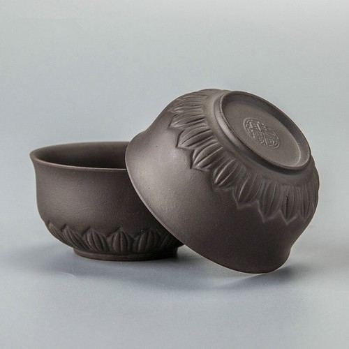 2pcs/lot Real Yixing Zisha Tea Cup 60ml Carved Cup Of Tea Purple Clay Tea Cups - Picture 5 of 5