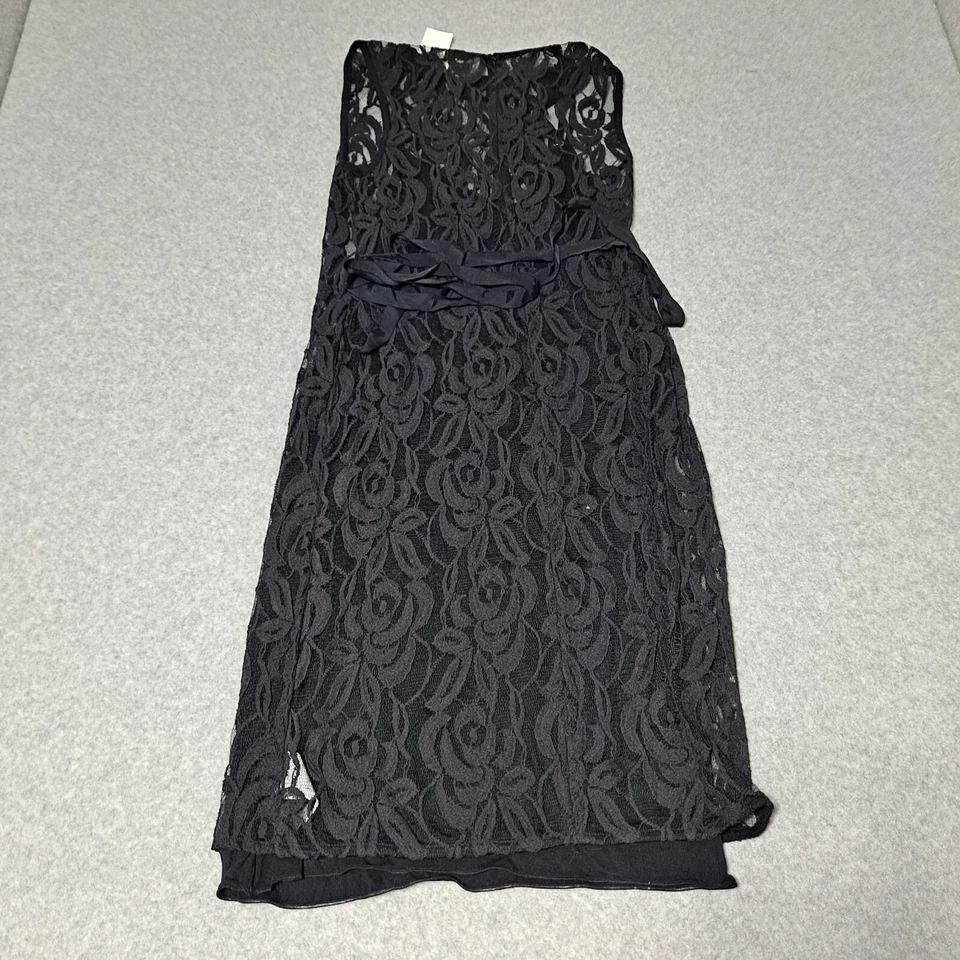 A Pea In The Pod Dress Women Large Maternity Black Midi Floral Lace Whimsygoth - Image 2 of 4