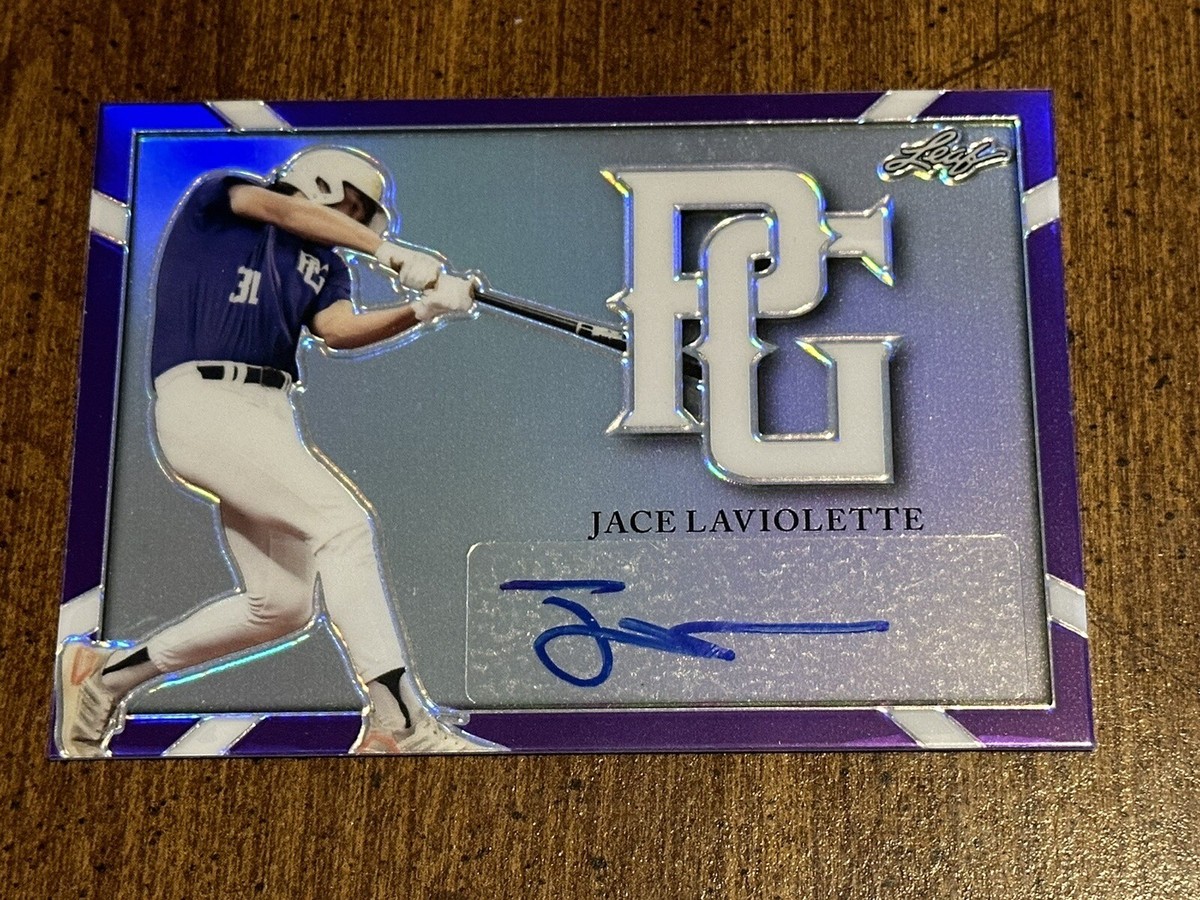 JACE LAVIOLETTE 2021 LEAF PERFECT GAME PURPLE AUTOGRAPH #8/10