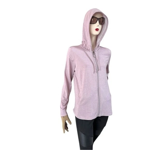 Moletom com capuz feminino 32 graus poeira rosa jumper suéter com capuz zíper frontal - Imagem 4 de 4