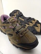 Hi-Tec Womens Sz 8.5 Hiking Trail Shoes Waterproof Hitec (eyelet loop torn)