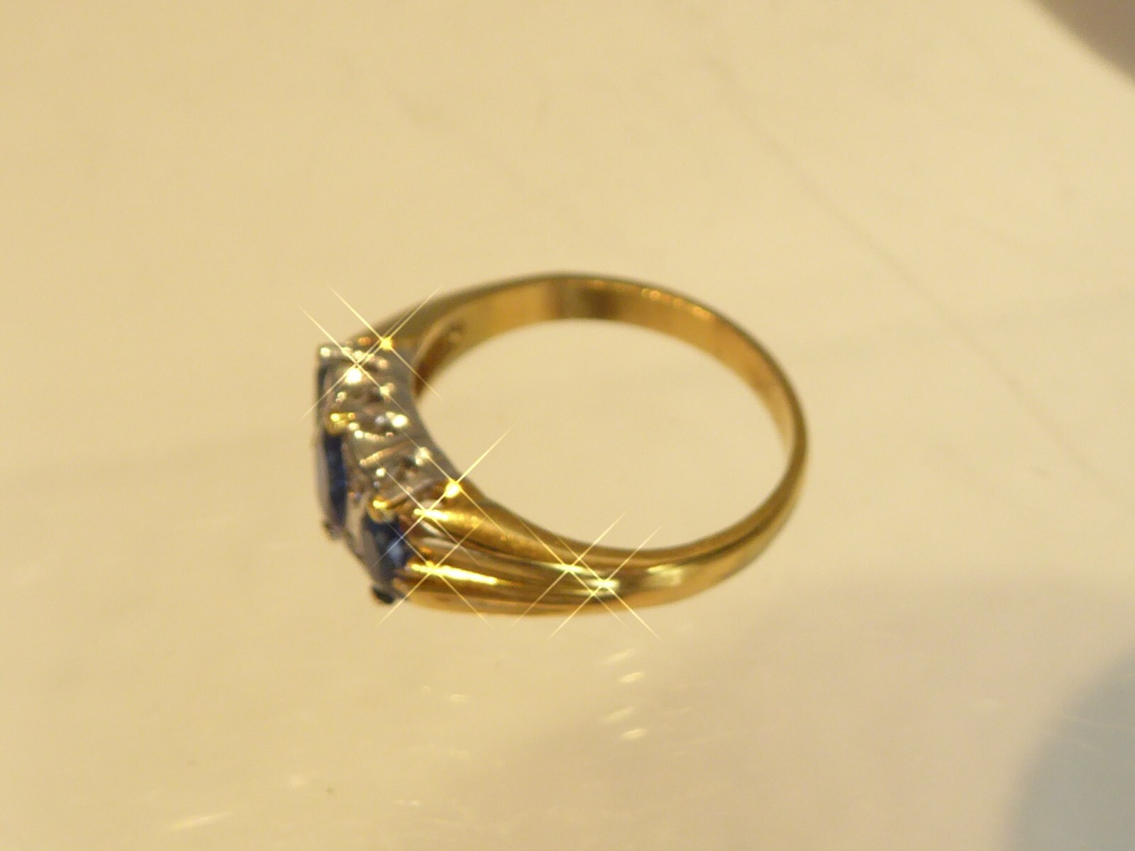 Solid Silver Vermeil Victorian Style Ring - image 8