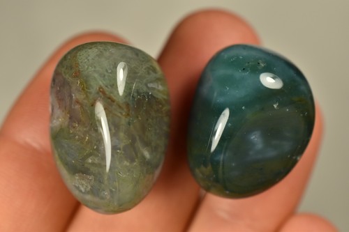 2 *MOSS AGATE* Tumbled Stones 25.4g 2-3cm Healing Crystal, Wealth, Self Esteem