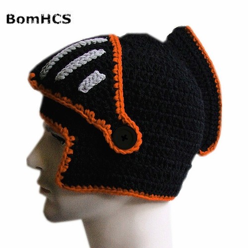 Cosplay Roman Knight Helmet Cap Barbarian Handmade Beard Hat Ski Outdoor Beanies - Picture 5 of 13