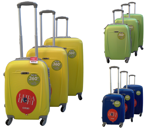Set 3 pezzi, Valigie, Trolley. Rigida, 4 Ruote, ORMI 2066 Piccola, Media,  Grande | eBay