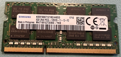 Samsung 8GB DDR3 SODIMM PC3L-12800 RAM Memory (M471B1G73EB0-YK0