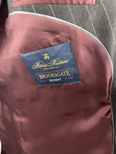 BNWT Brooks Brothers Blazer 48L Grey Pinstripe Vitale Barberis Canonico Regent - Picture 7 of 10