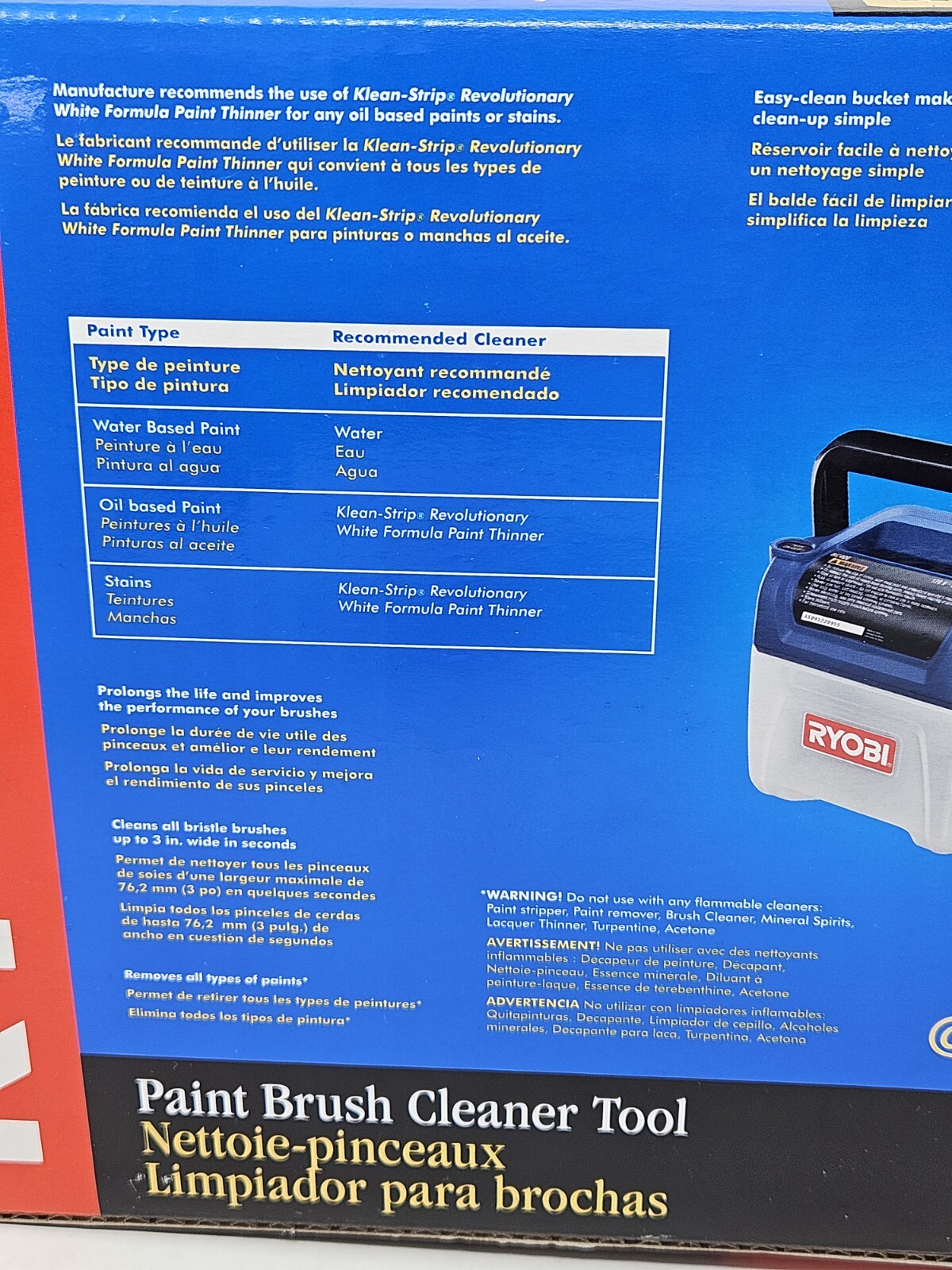 BC400 Ryobi Paint Brush Cleaner Tool 1 Gallon 120V New Open Box