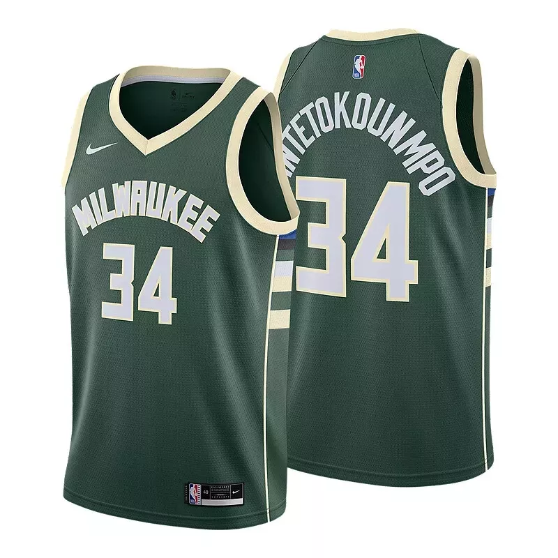 Giannis Antetokounmpo Milwaukee Bucks Nike Authentic Jersey - Icon Edition - Hunter Green