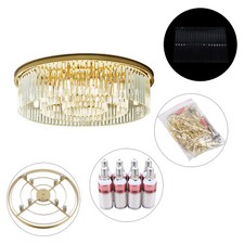 Modern Chandelier Crystal Ceiling Fixture Pendant Flush Mount Ceiling Lamp 23.6"