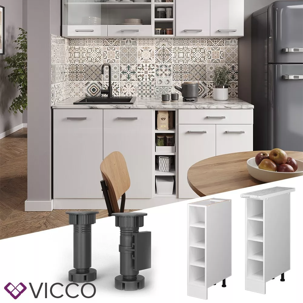 Shelf floor cabinet kitchen corpus modular kitchen R Line 20 cm white Vicco