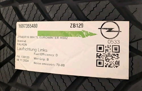 Winterkomplettrad-Satz Opel Frontera C 215-65R16 Falken Winterrad 114 - Bild 4 von 5