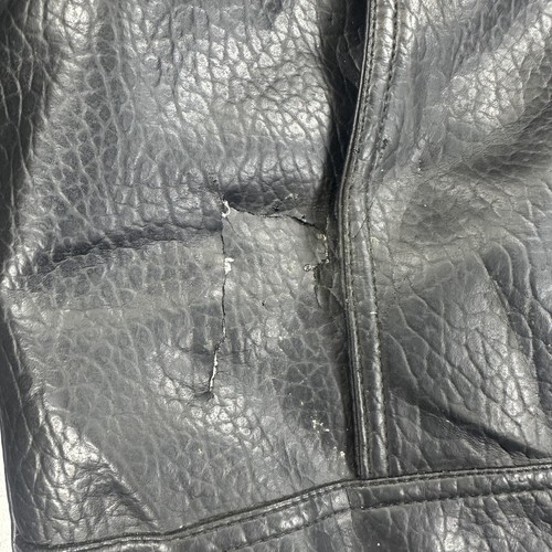 vintage clevland browns leather bomber flight jacket mens large black nfl - Picture 14 of 16