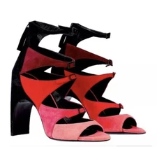 Pierre Hardy Multicolor Suede Ankle Strap Sandals Size 37