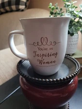 ABBEY GIFT COFFEE MUG...YOUR AN INSPIRING WOMEN TEAL GREEN INTERIOR...VERY NICE.