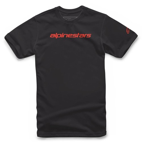 Alpinestars Linear Wordmark Tee T-Shirt Black/Red AS1272020152375 Size Large