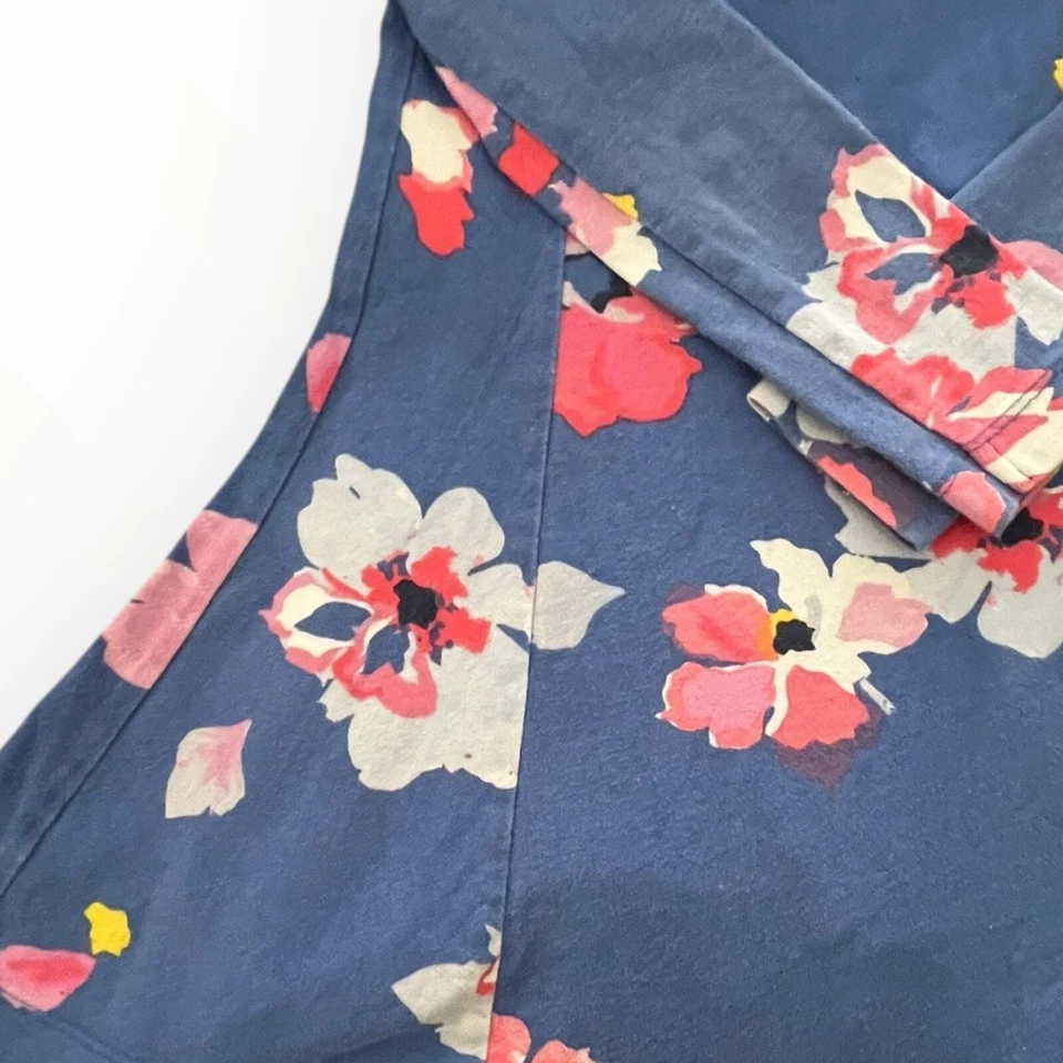 Vestido Floral Manga Larga Joules Niñas 4Y Azul Rosa 100% Algodón Línea A Foto 4 de 4