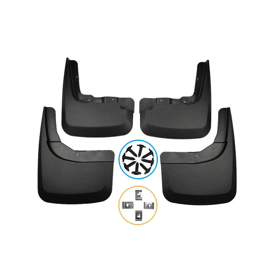 4pcs Front & Rear Mud Flaps Splash Guards For 2019-2022 Chevrolet Silverado 1500 - Image 3 of 4