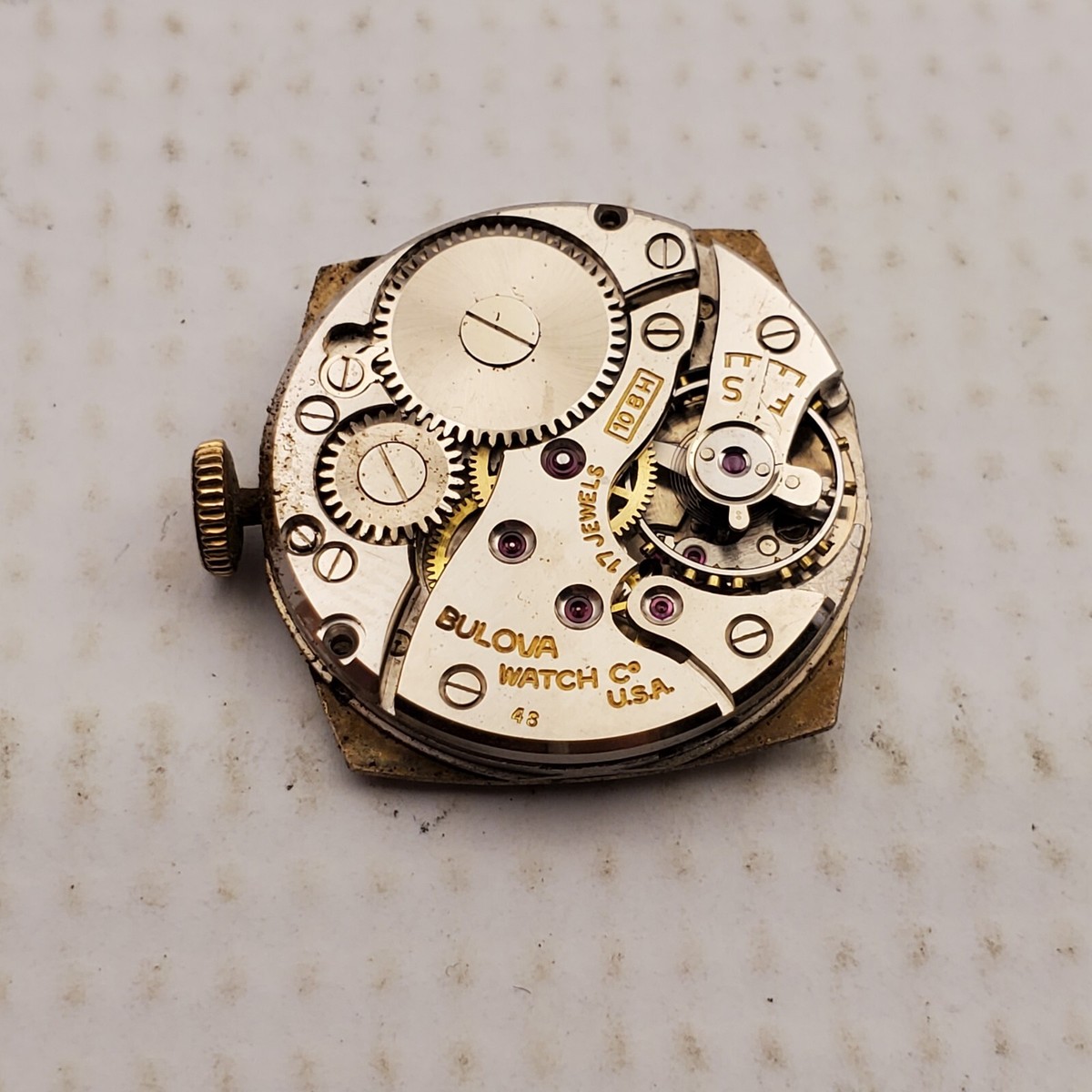 VINTAGE BULOVA 10K ROLLED GOLD PLATE BEZEL MECHANICAL 