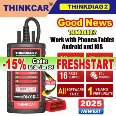 THINKDIAG 2 Bidirectional Diagnostic Tool All Brands Free OBD2 Scanner Coding