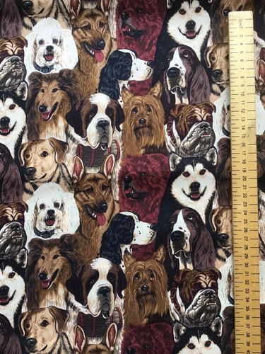 All over Dog print Robert Kaufman fabric piece measures 1 mt x90cm 100% Cotton