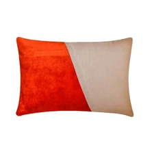 Orange Decorative Lumbar Pillow Cover, 12"x16" Velvet Cushion-Velutinous Orange