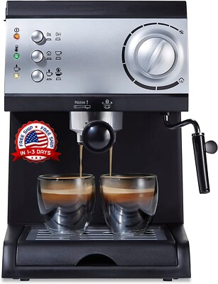 Maquina De Cafe Expresso y Cappuccino Con Espumador De Leche Para Casa 50 oz