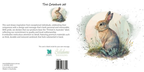 Tarjeta de felicitación Conejo - Conjunto de materiales de lujo de Australian Designs The Creature - Imagen 2 de 3