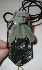 Rare Cottage Collectibles MINIATURE TEDDY BEAR NECKLACE Ganz - 2.5 INCH