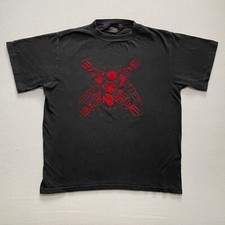 Vintage Wolverine Shirt Mens Medium Black Marvel Comic Felt Logo Made USA 90s