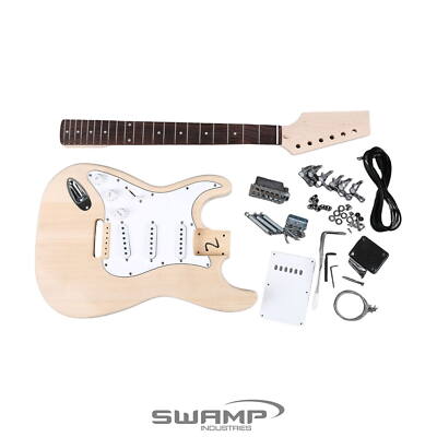 SWAMP DIY Build Your Own Left Handed Electric Guitar Kit - Strat Style