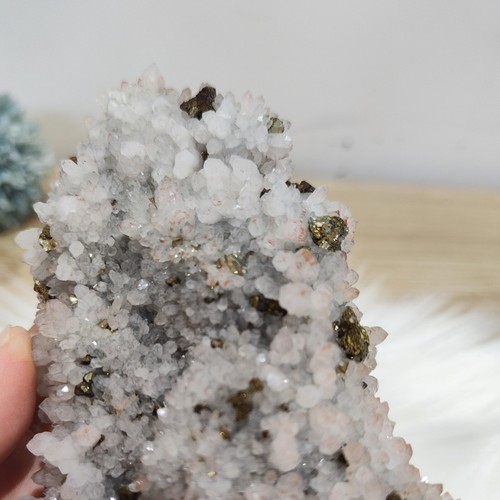 Clear Red Quartz Crystals Sphalerite Chalcopyrite Mineral Specimen Gifts idea - Picture 2 of 5