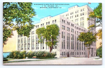 #ad Postcard New State Office Building Madison Wisconsin WI $4.75