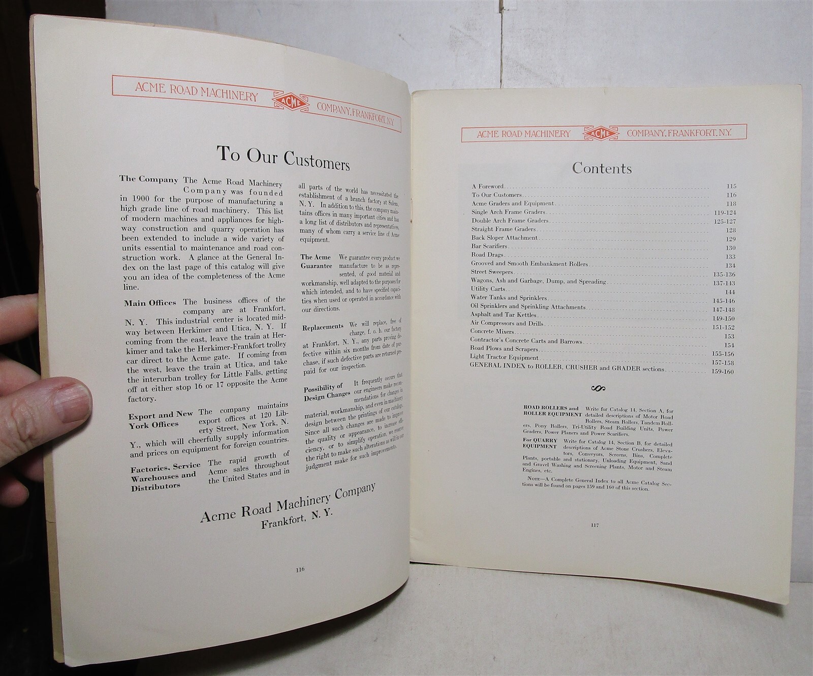 1927 Acme Road Machinery Co. catalog Graders (Frankfort, New York) eBay