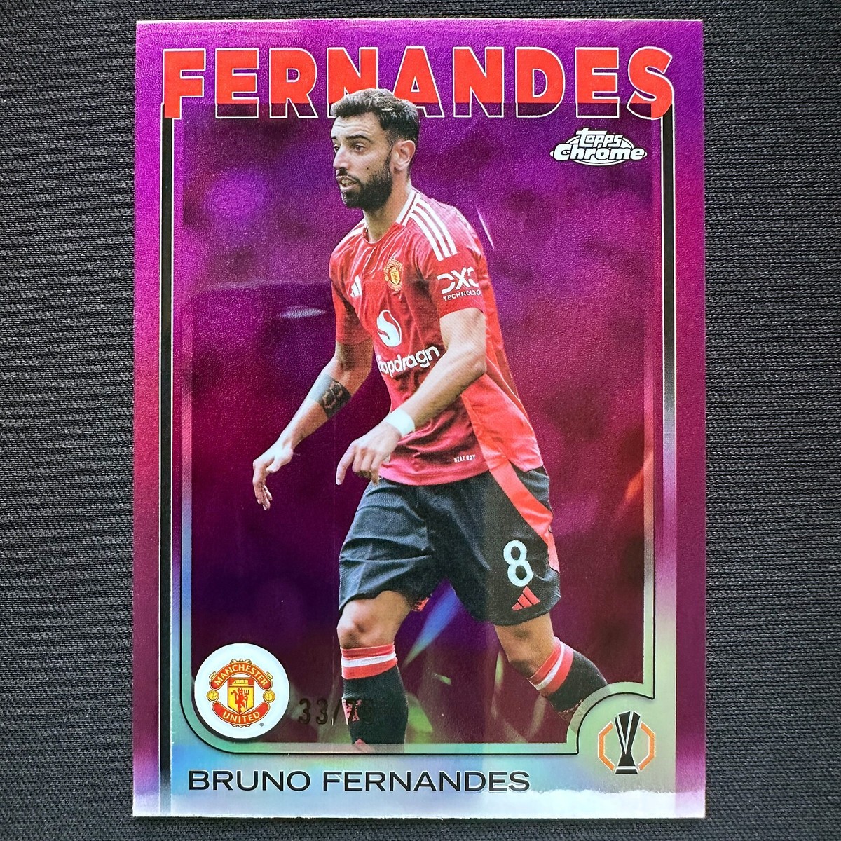 2024-25 Topps Chrome UEFA Bruno Fernandes Magenta Refractor