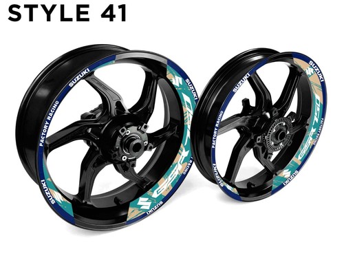 Suzuki GSR 750 Motorcycle Wheel Rim Wrap Decal Stickers For 17 Inch Wheels - Picture 23 of 24