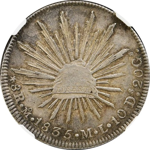 1835 Mexico 8 Reales — photo from another recent sale