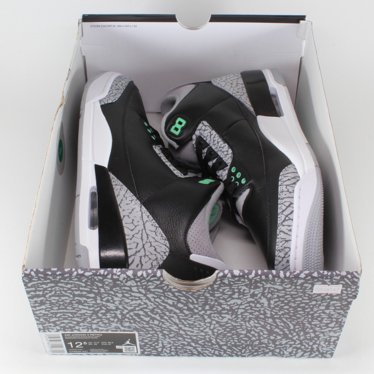 Nike Air Jordan 3 Retro 'Green Glow' Black Grey CT8532-031 Men's